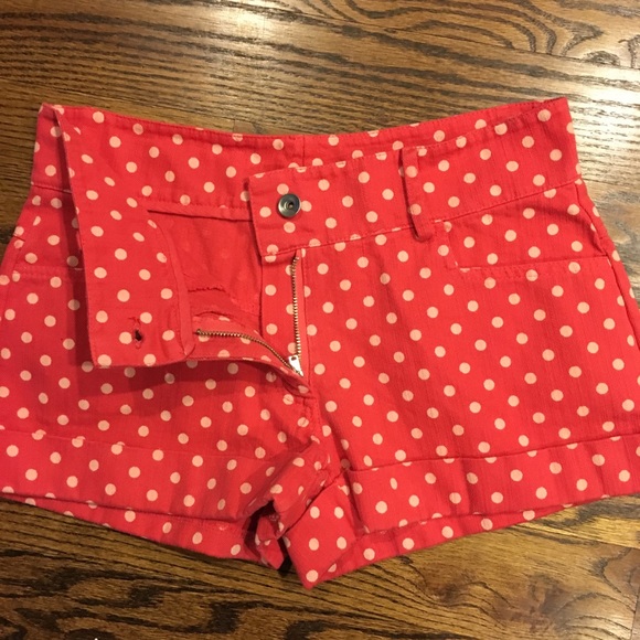 NWT LF hysteria red and white polka dot shorts - Picture 6 of 6